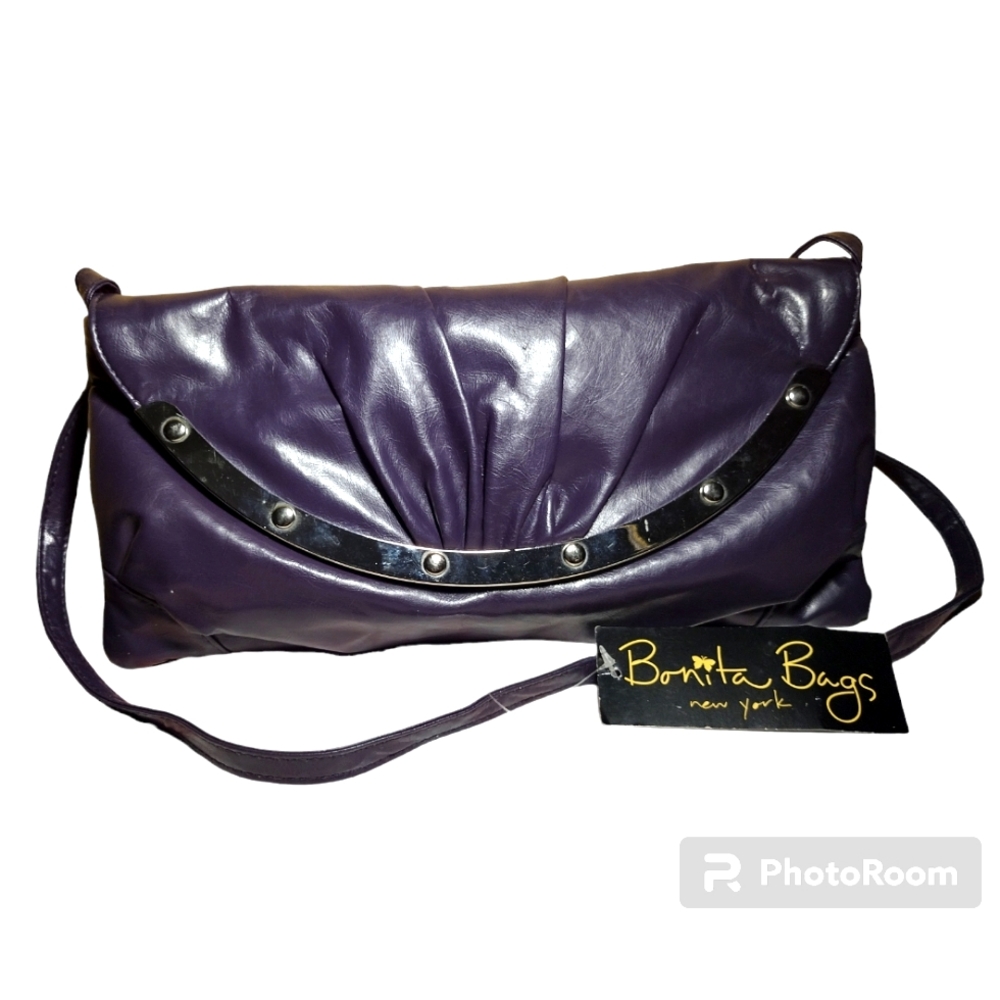 Bonita Bags New York Purple Crossbody Clutch